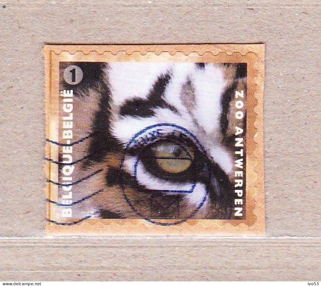 2013 Nr 4346 Gestempeld Op Fragment,zegel Uit Boekje B140.ZOO Antwerpen / ZOO Anvers. - Used Stamps