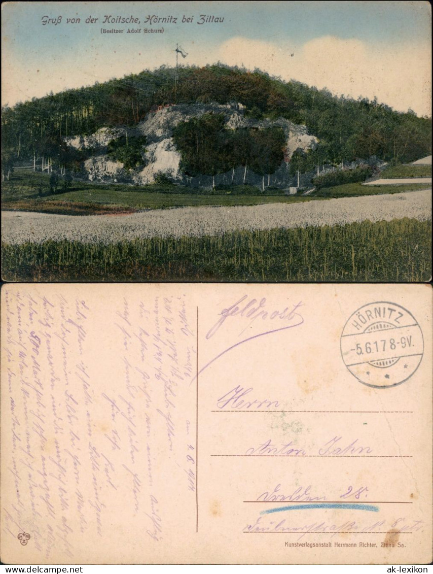 Ansichtskarte Bertsdorf-Hörnitz Bergrestautant Koitsche - Coloriert 1917  - Bertsdorf-Hoernitz