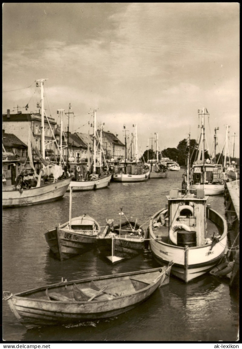 Ansichtskarte Ueckermünde Hafen, Fischerboote 1973 - Ückermünde