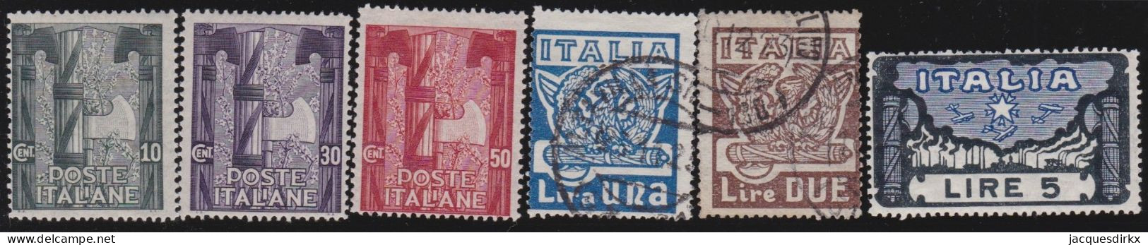 Italy   .  Y&T   .     134/139       .    O , * Et **    (134:  ** )       .    Cancelled And Mint - Ungebraucht