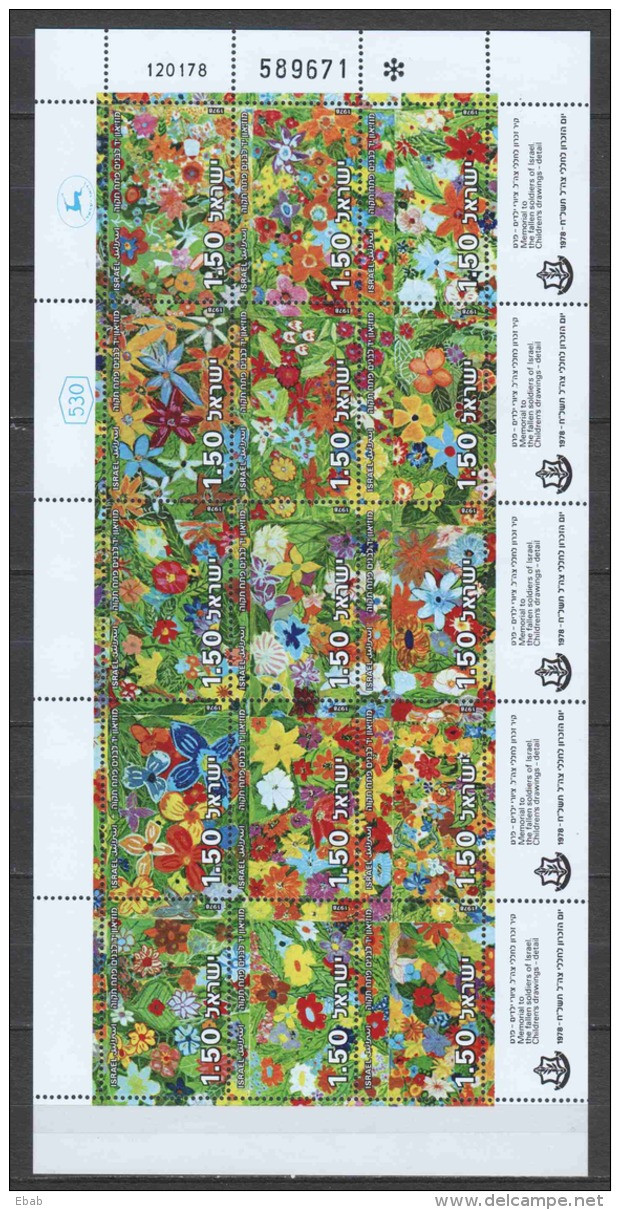 Israel 1978 Kleinbogen Mi 736-750 MNH FLOWERS - Hojas Y Bloques