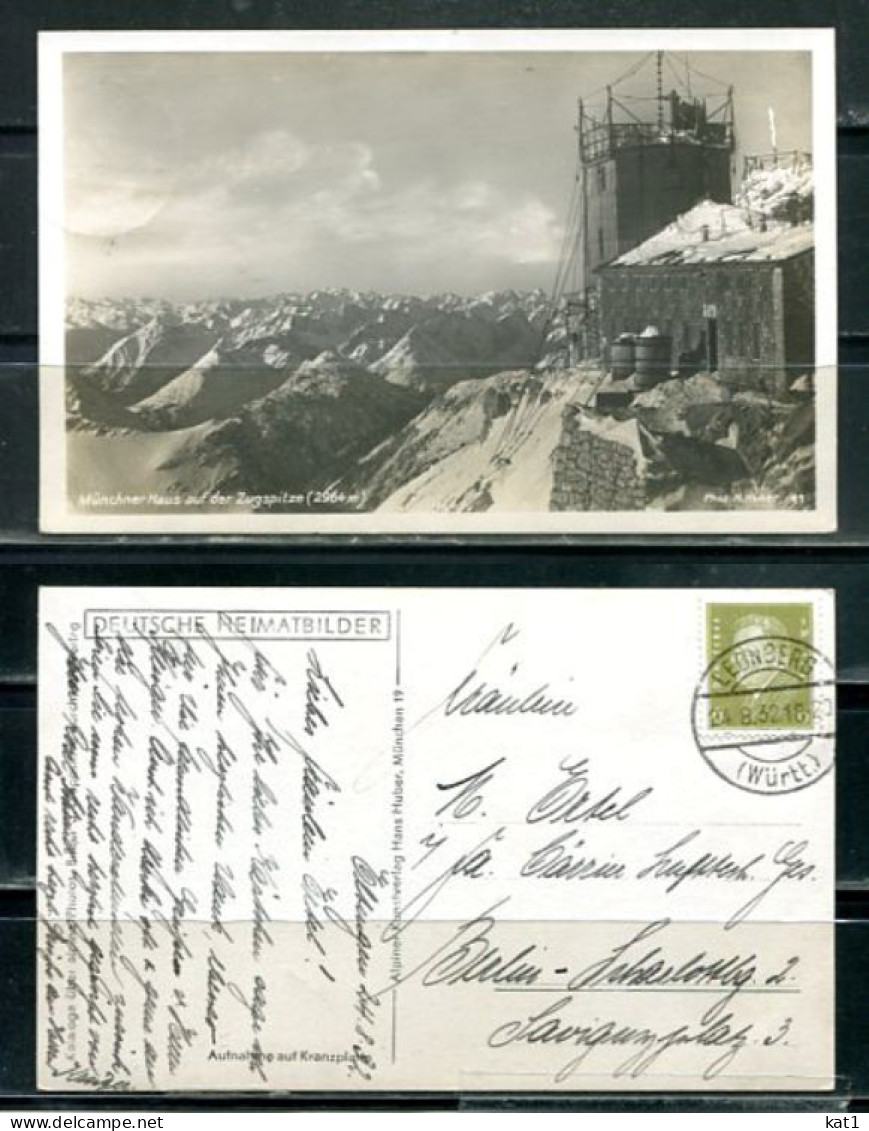 K19518)Ansichtskarte: Zugspitze, Muenchnerhaus, Gelaufen 1932 - Zugspitze