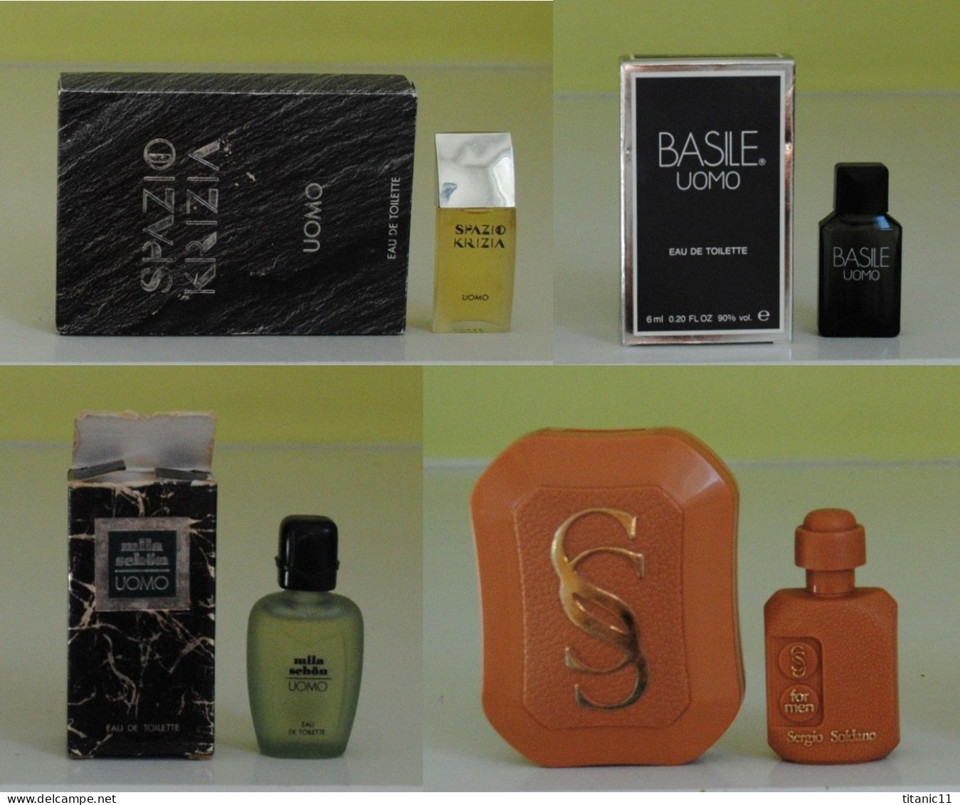 Port Gratuit - Lot De 4 Miniatures De Parfum Italiennes Pour Homme (Italie) - Miniatures Men's Fragrances (in Box)