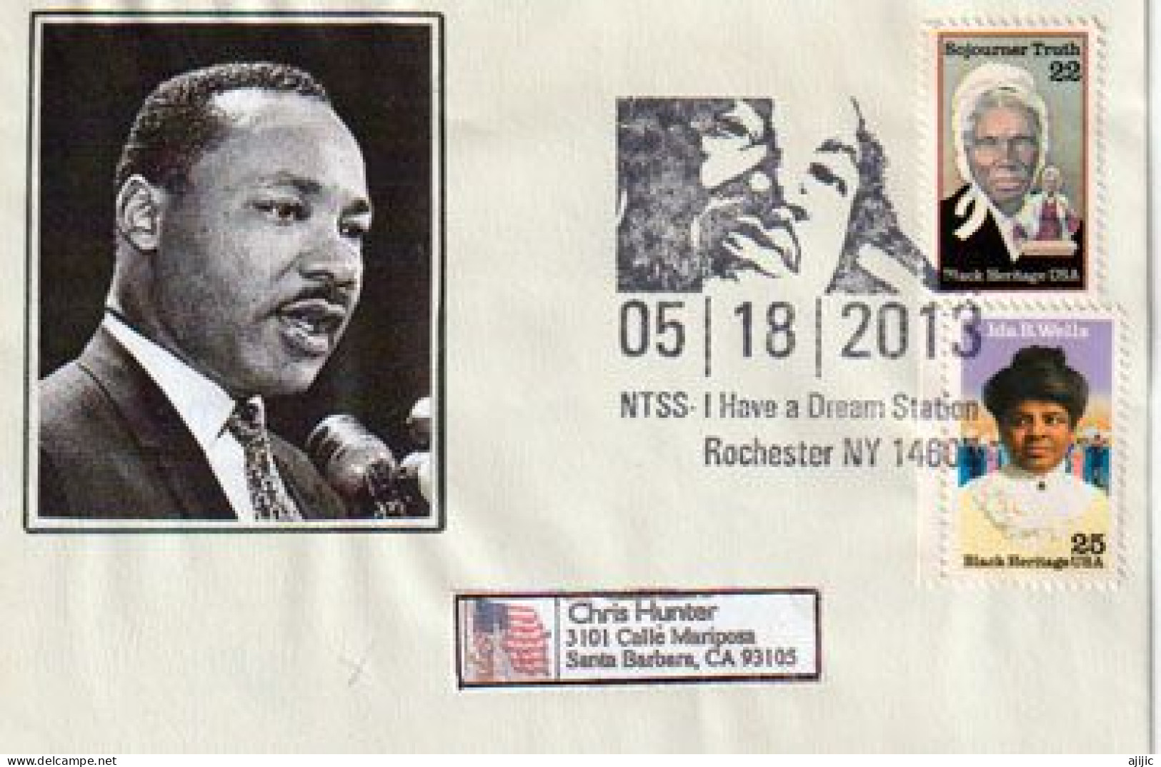 USA.''I Have A Dream''  45 Ans De La Disparition De Martin Luther King. Rochester. New-York. Enveloppe Souvenir - Martin Luther King