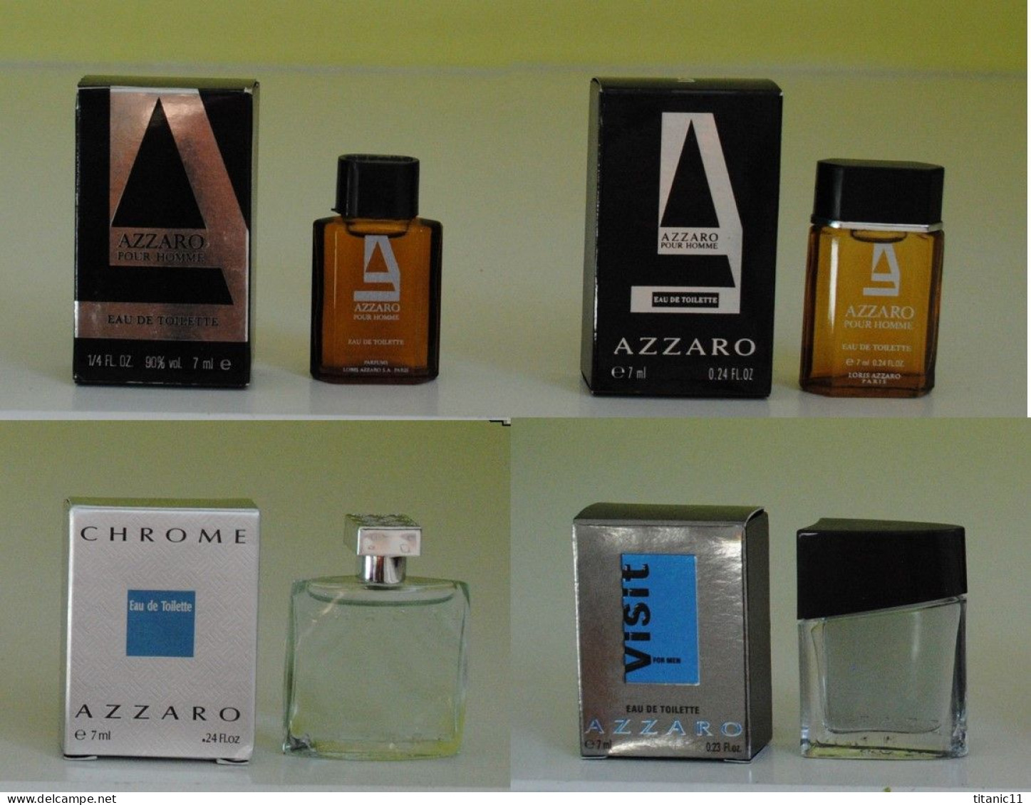 Port Gratuit - Lot De 4 Miniatures Azzaro Pour Homme  (France) - Miniatures Hommes (avec Boite)