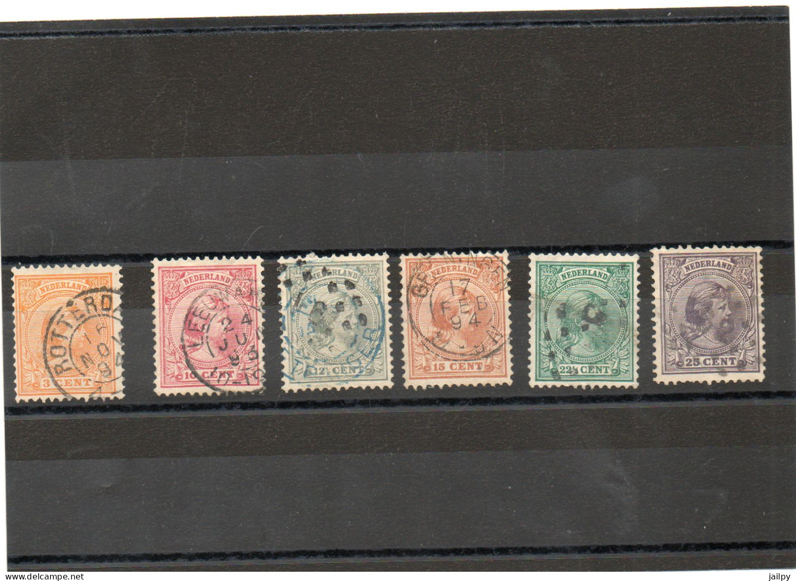 PAYS-BAS    6 Timbres    1891-1909   Y&T: 34, 37 à 39, 41 Et 42   Oblitérés - Used Stamps