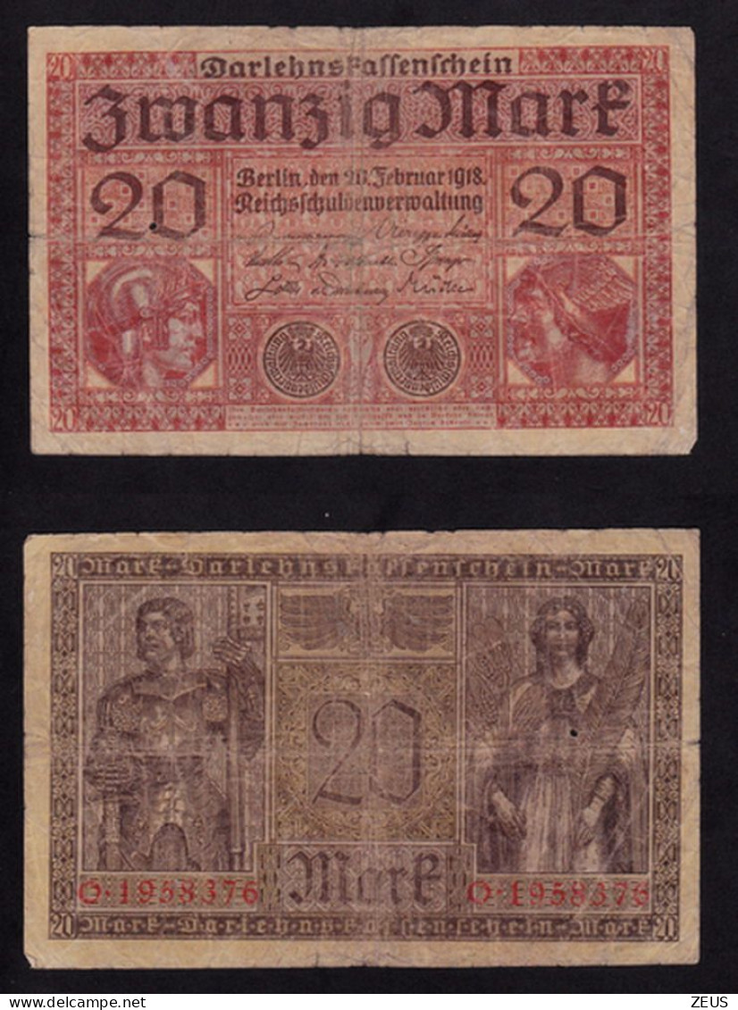 GERMANIA 20 MARCHI 1918 P57 MB - 20 Mark