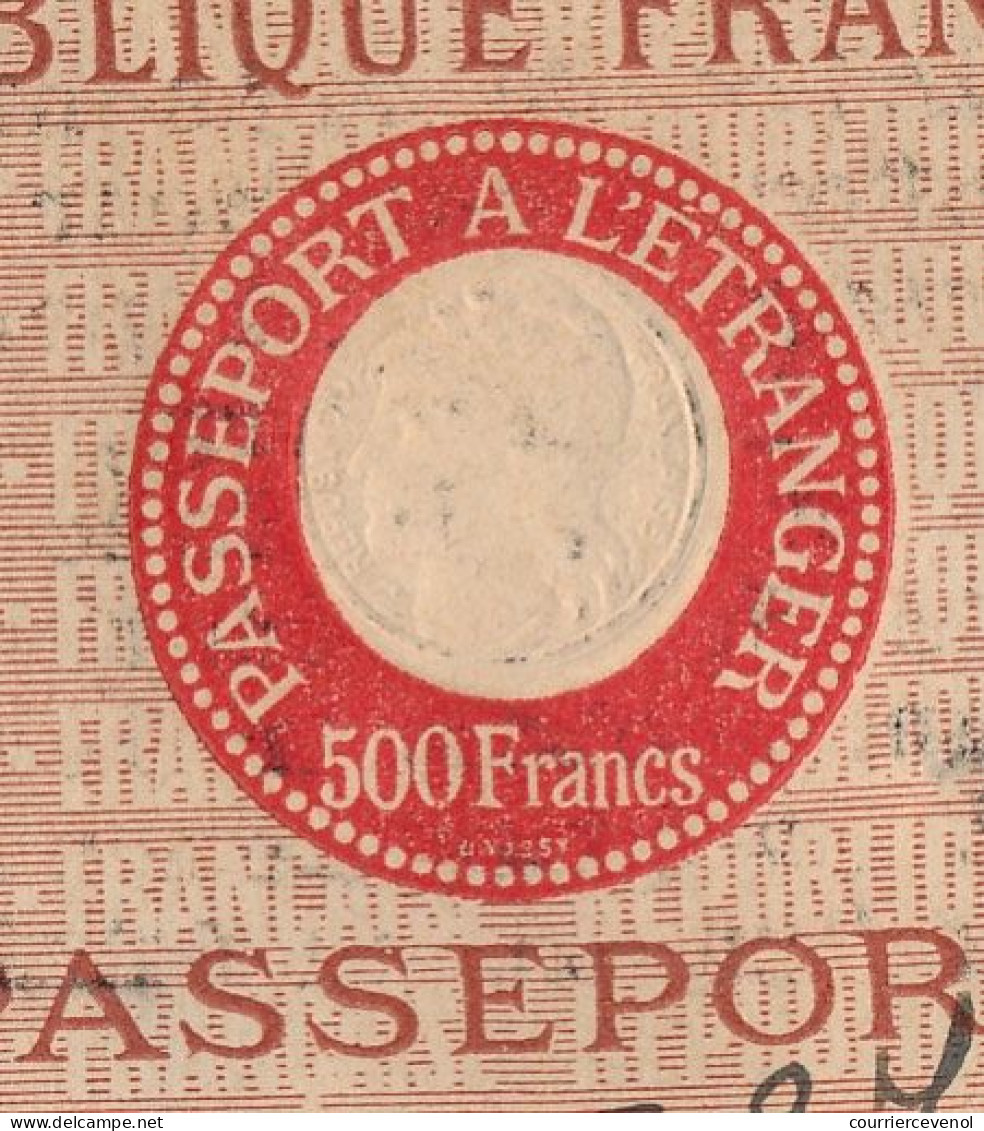 FRANCE - Passeport à L'étranger 500F - Amiens (Somme) - 1948 - Photos Père Et Fils - Unclassified