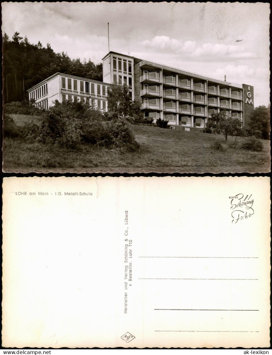 Ansichtskarte Lohr Am Main I.G. Metall-Schule 1954 - Lohr