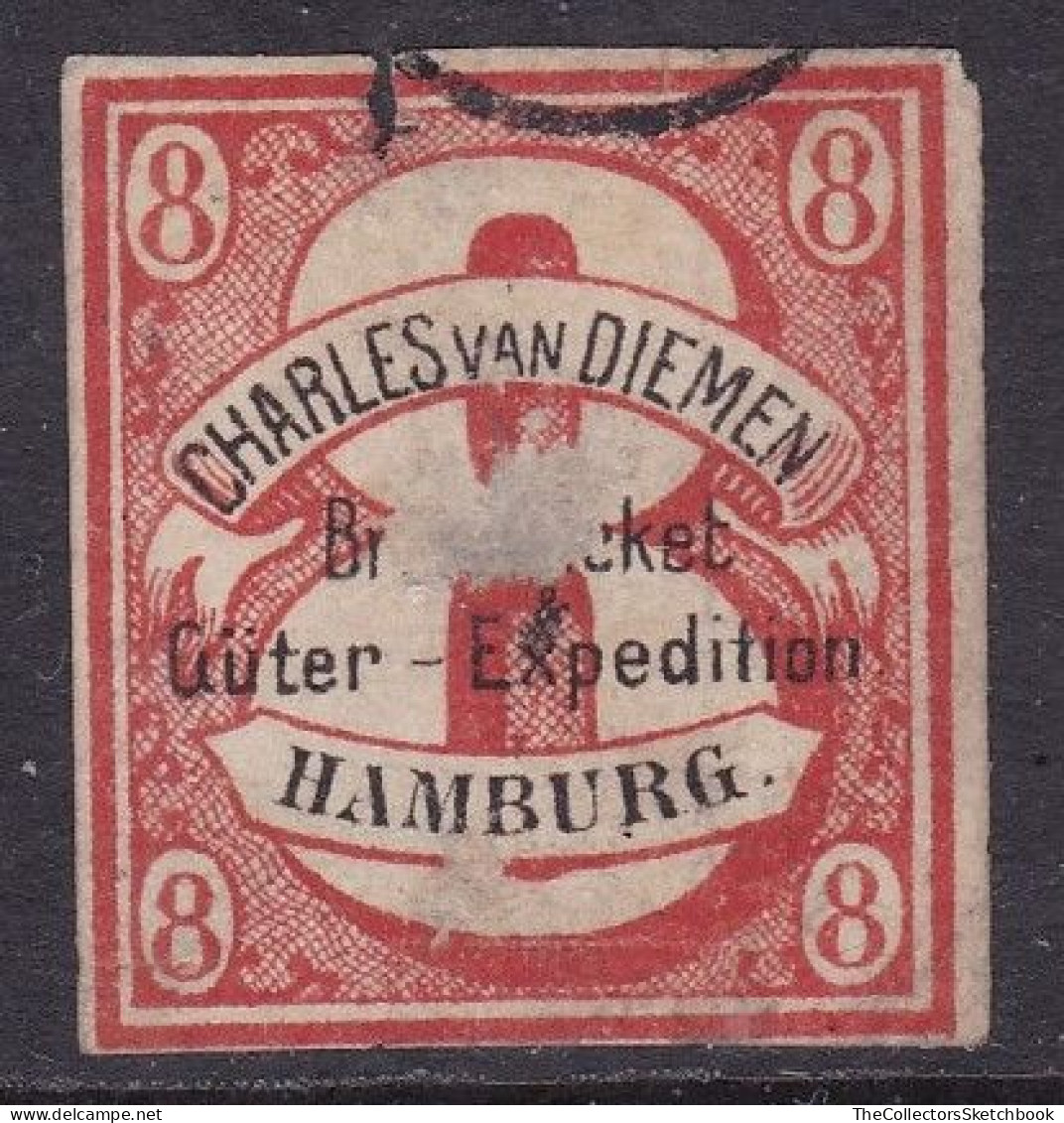 Hamburg , Revenue / Fiscal, Stamp Charles Van Diemen Expedition.  Poor Condition - Hamburg
