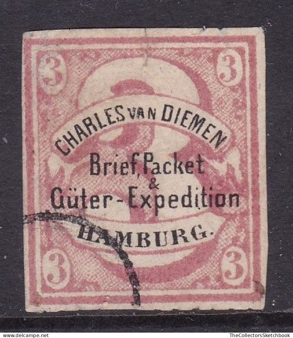 Hamburg , Revenue / Fiscal, Stamp Charles Van Diemen Expedition.  Poor Condition - Hambourg