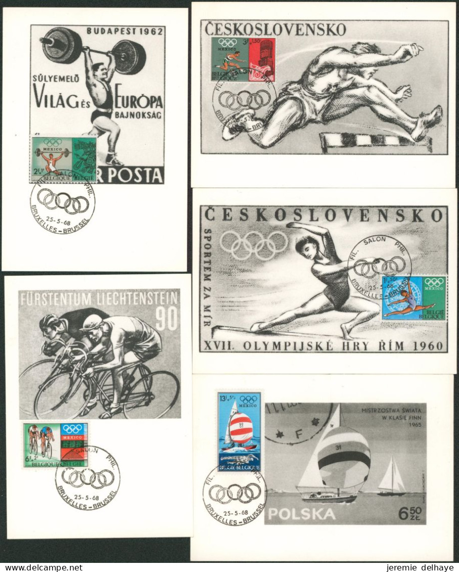 Carte-Maximum (CM) - Jeux Olympique De Mexico N°1456/60 Complet ! - 1961-1970