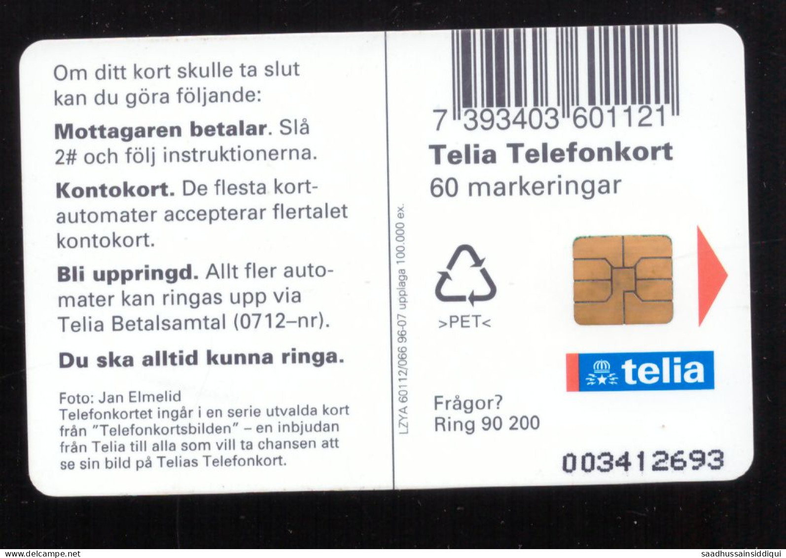 USED CHIP PHONECARD SWEDEN TELIA TELEFONKORT 60  ( PH 2 ) - Schweden