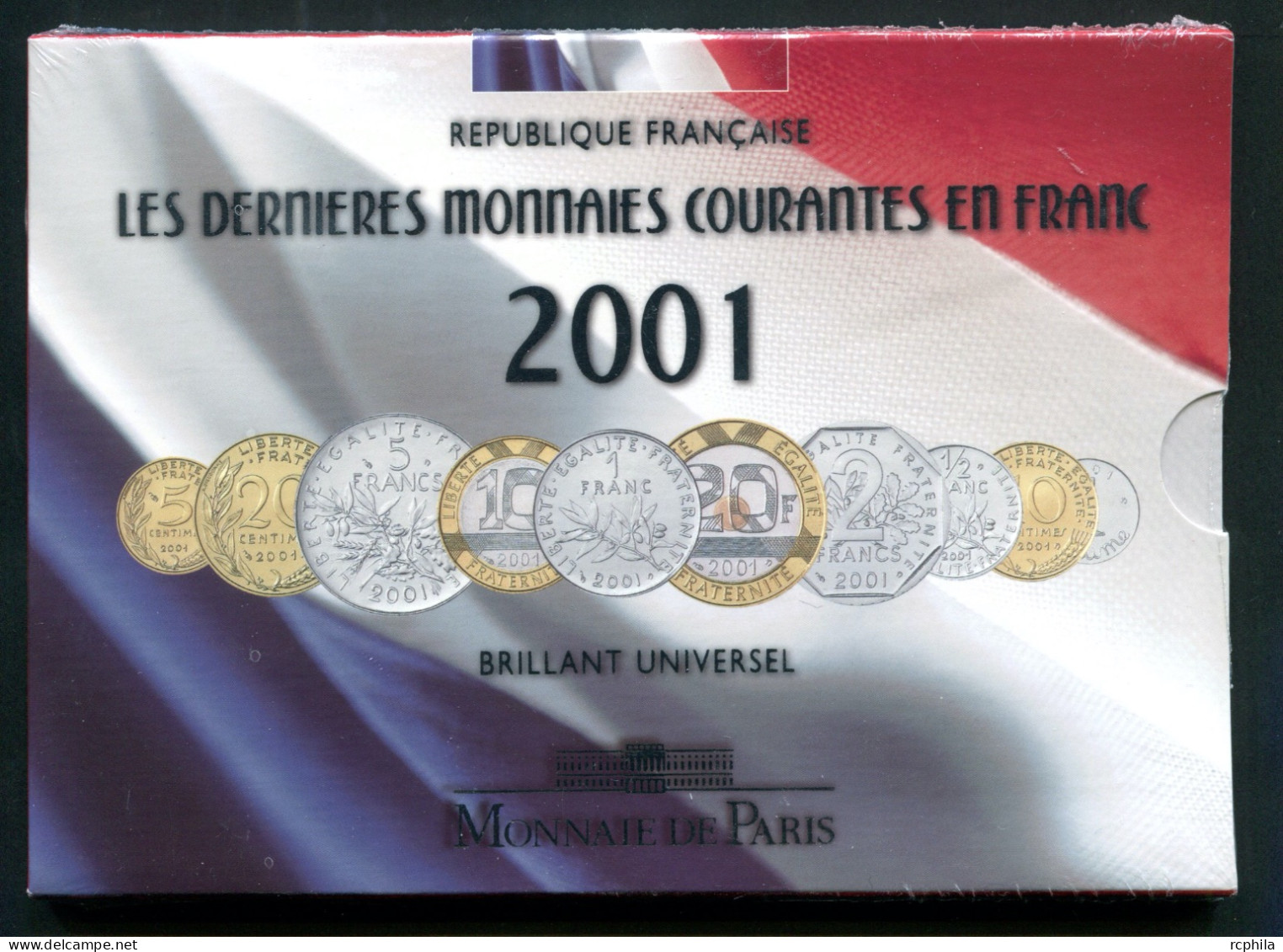 RC 26877 FRANCE 2001 LES DERNIERES MONNAIES COURANTES EN FRANC EN COFFRET SOUS BLISTER - BU, BE & Estuches