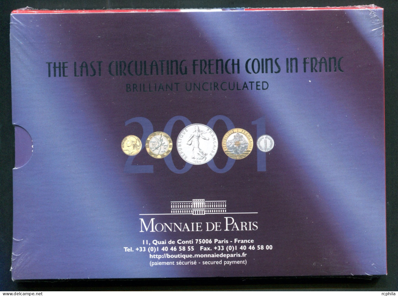 RC 26877 FRANCE 2001 LES DERNIERES MONNAIES COURANTES EN FRANC EN COFFRET SOUS BLISTER - BU, BE & Coffrets