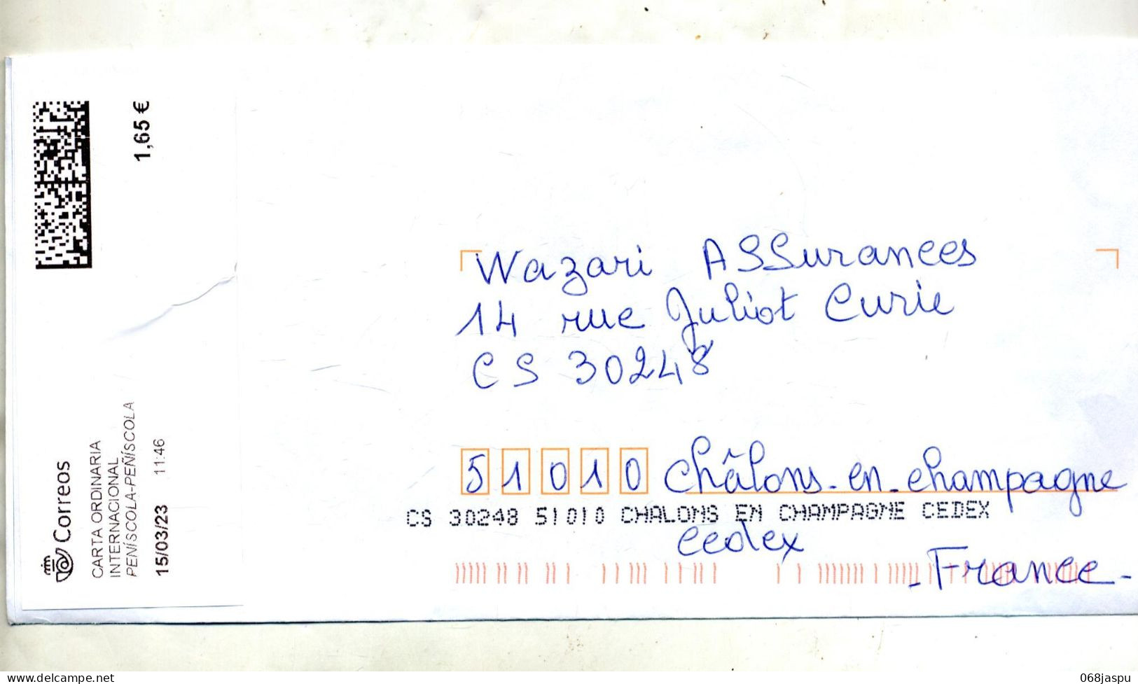 Lettre Vignette Peniscola - Storia Postale