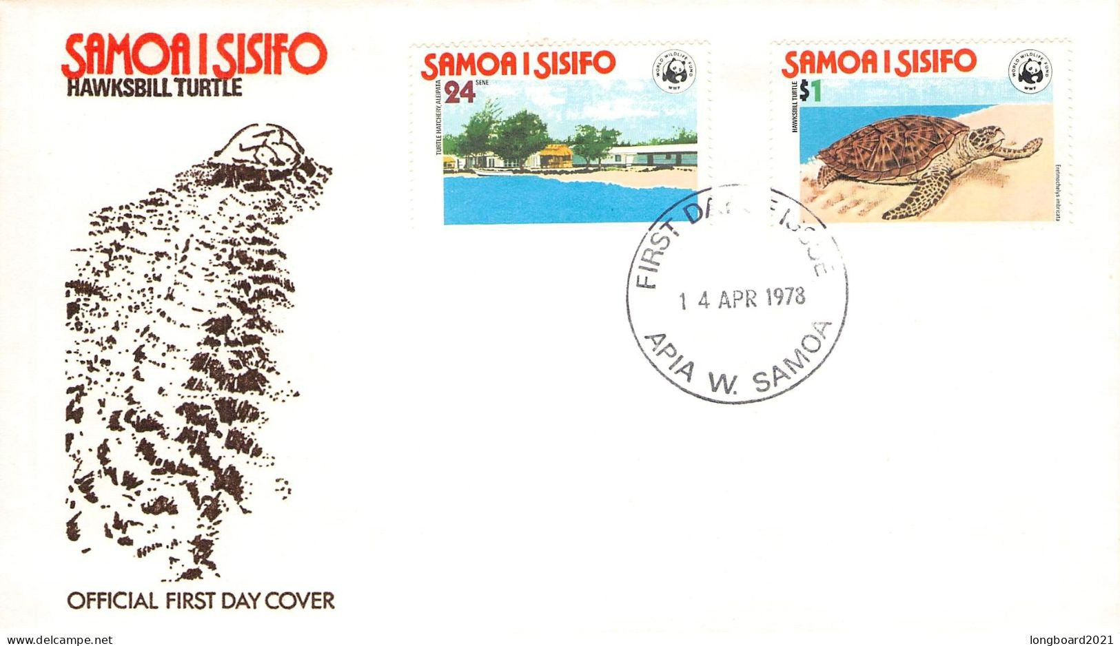 SAMOA - FDC WWF 1978 - TURTLE / 4269 - Samoa (Staat)