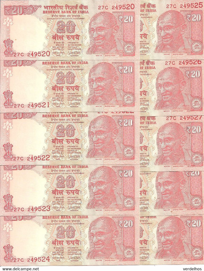INDE 20 RUPEES 2017 UNC P 103 ( 10 Billets ) - Inde