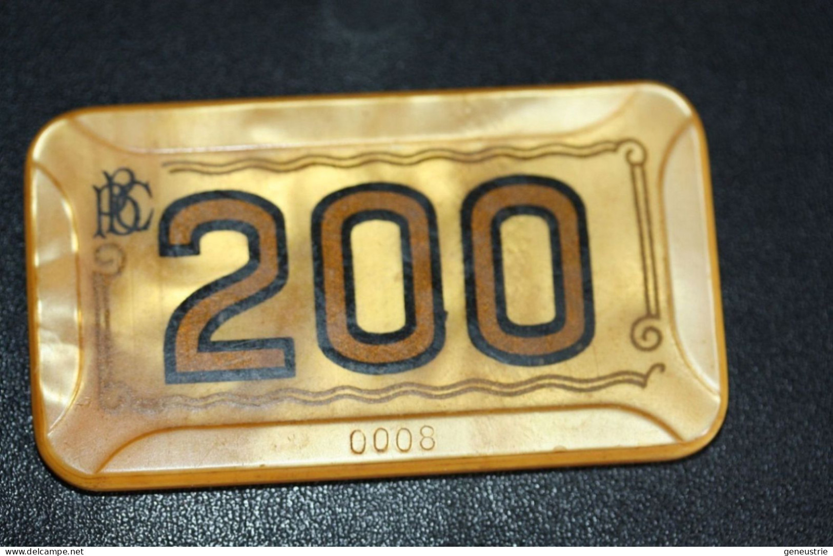 Jeton Casino "200 Fr - Billard Palace Club (Paris)" Casino Token Chip - Jeton Cercle De Jeux - Casino