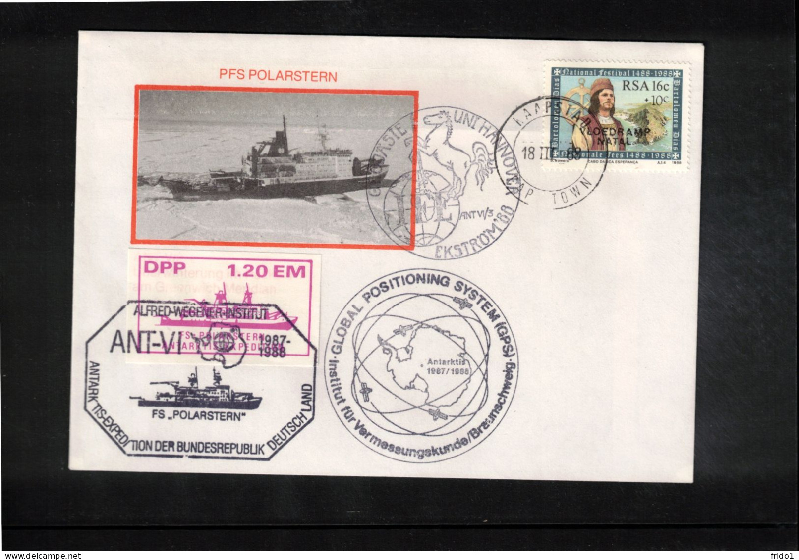 South Africa 1988 Antarctica - German Antarctic Expedition ANT-VI  - Ship POLARSTERN Interesting Cover - Expéditions Antarctiques