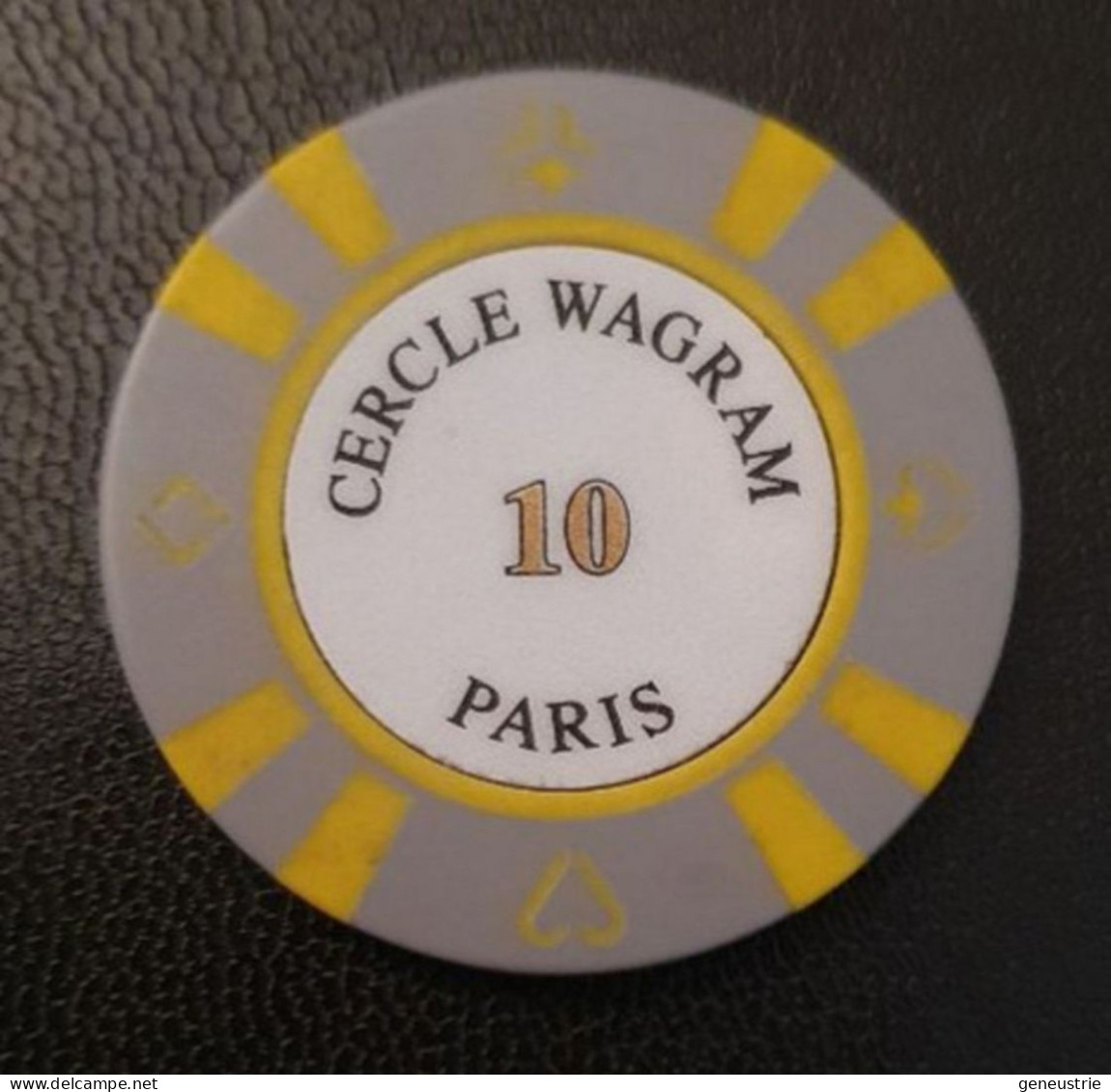 Rare Jeton De Cercle De Jeu Parisien "10 (€) Cercle Wagram" Arc De Triomphe - Casino Token - Jeton De Casino - Casino