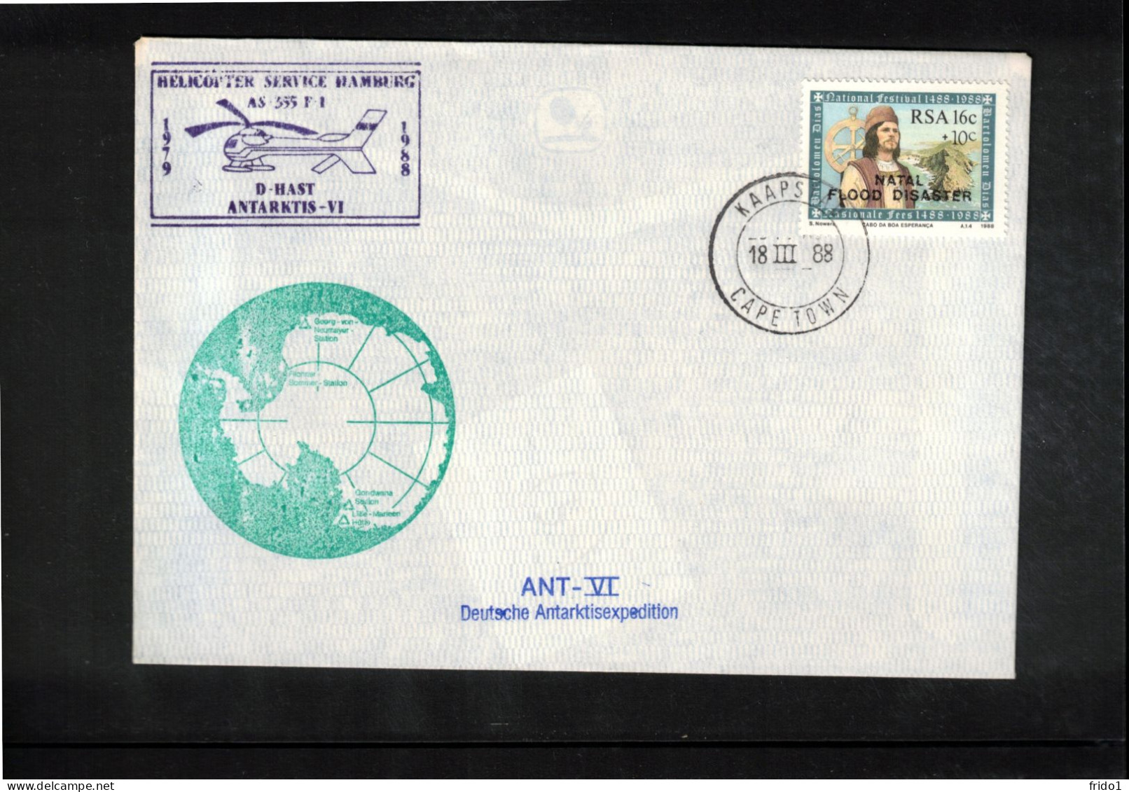 South Africa 1988 Antarctica - German Antarctic Expedition ANT-VI  - Helicopter Service Hamburg - Expéditions Antarctiques