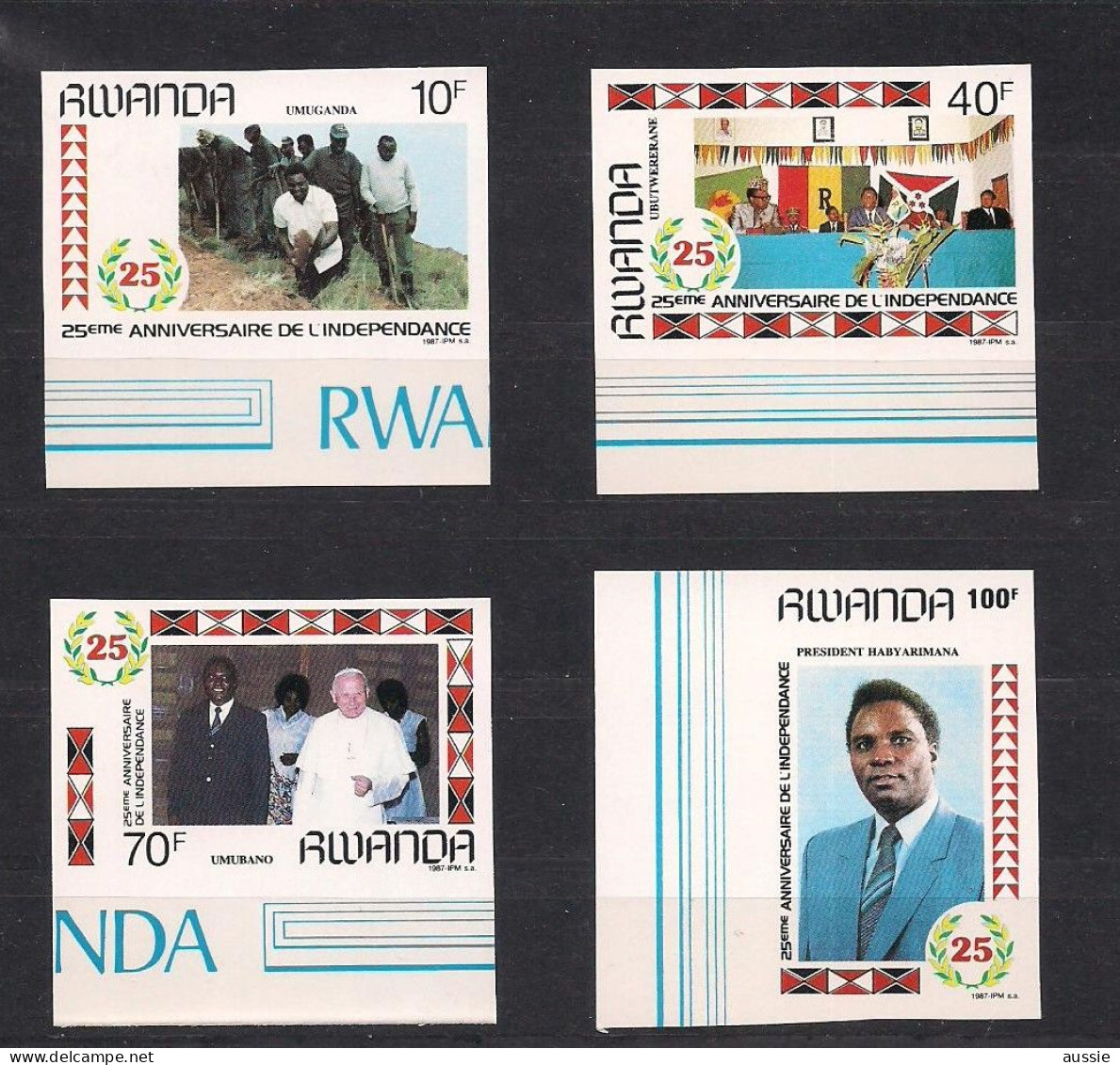 Rwanda Ruanda 1987 OCBn° 1301-1304 *** MNH ND Ongetand  Cote 27,50 Euro - Unused Stamps