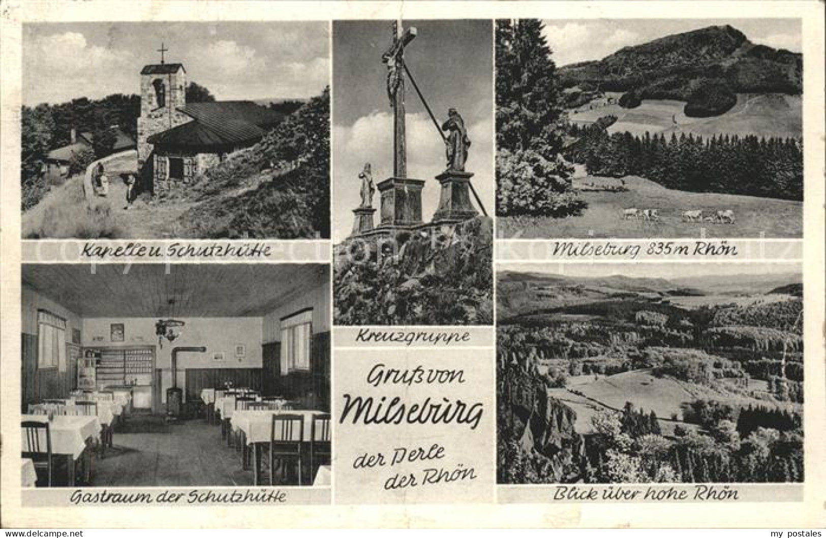 41557579 Milseburg Kapelle Schutzhuette Kreuzgruppe Hilders - Hilders