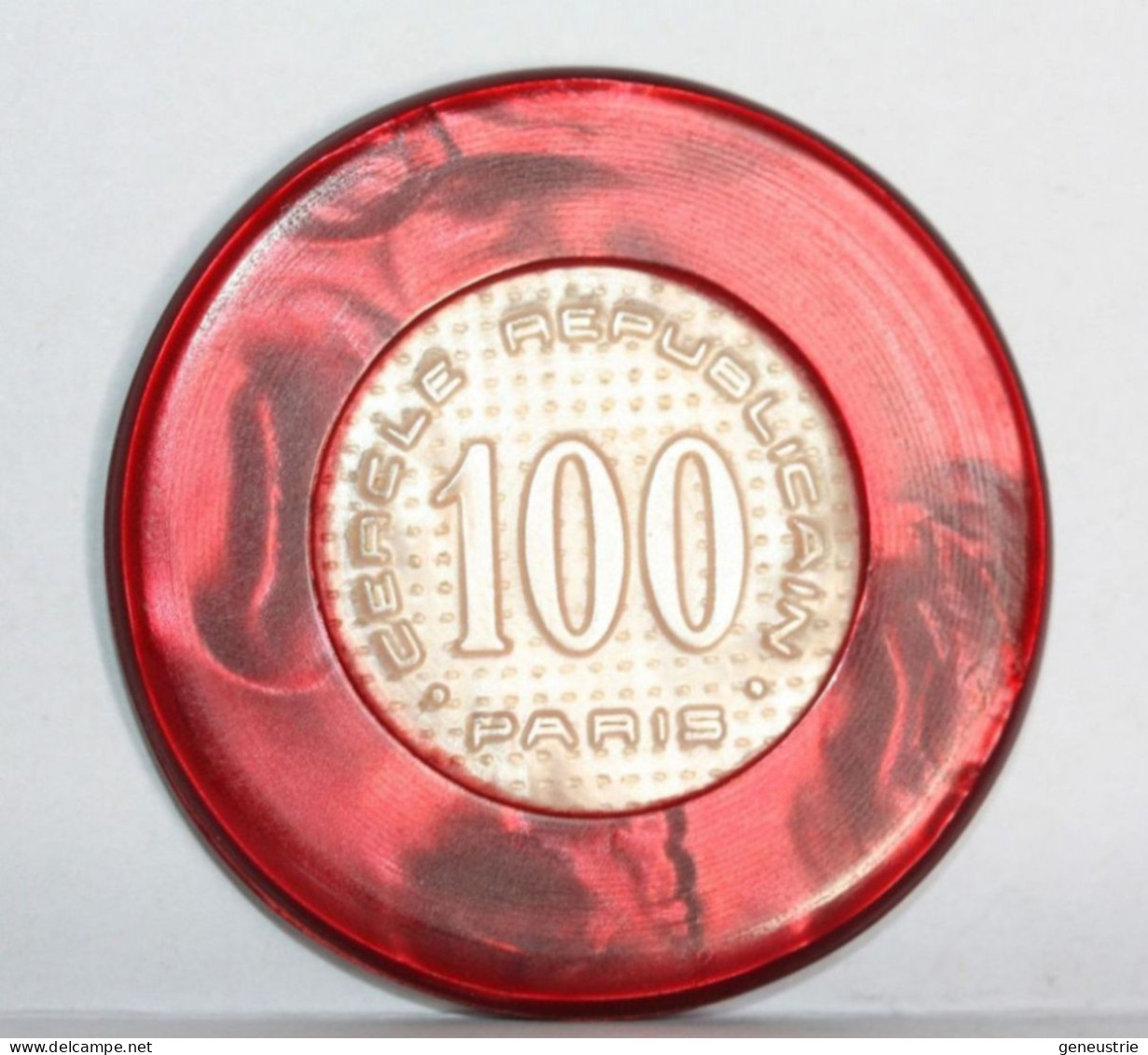 Jeton De Cercle De Jeux Parisien "100 (Fr) Cercle Républicain - Paris" French Casino Token - Casino