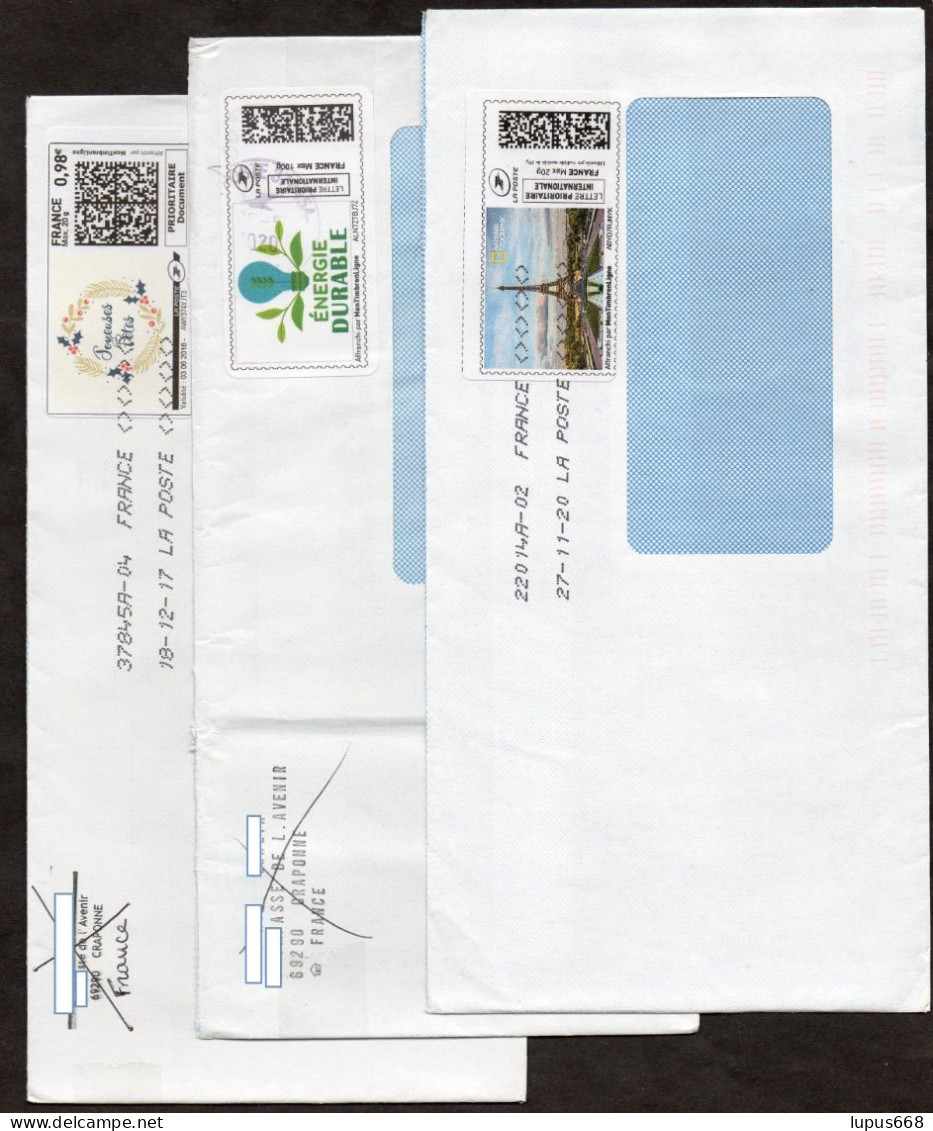 Frankreich 2017- 2021  6 Briefe/ Lettres 3x 20g, 3x100g   "Timbre Imprime Sur Laposte" : - Printable Stamps (Montimbrenligne)