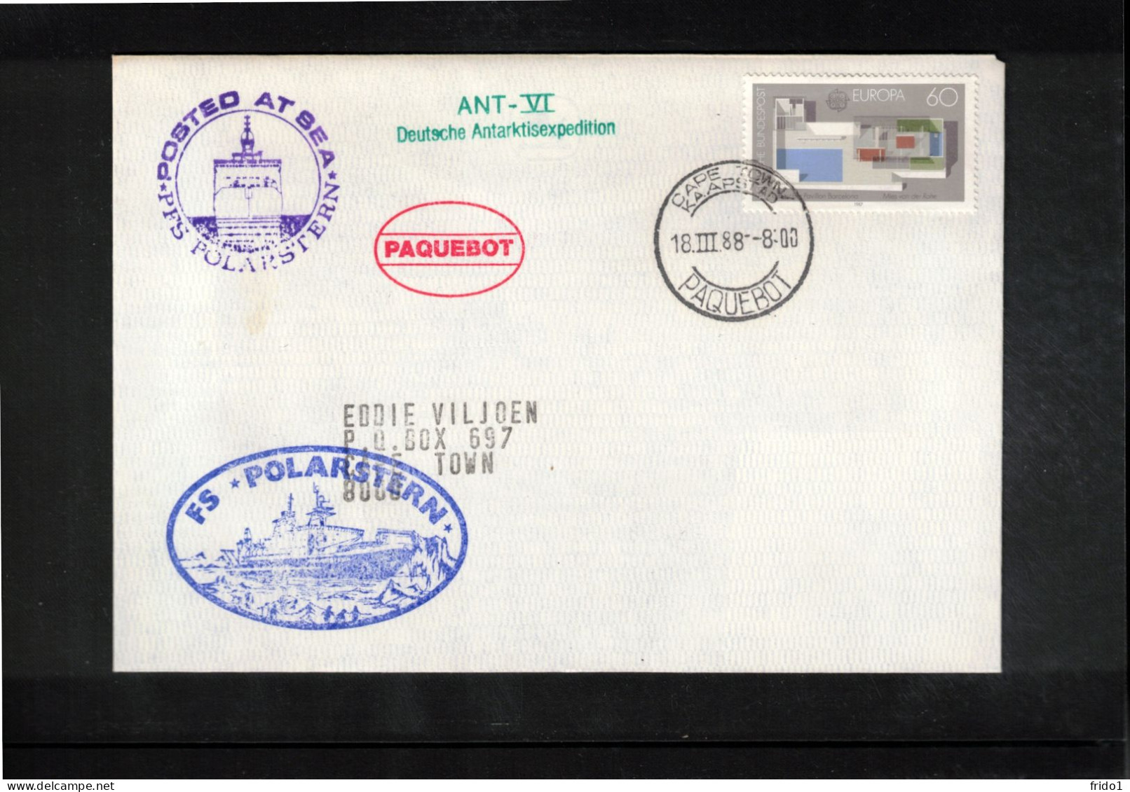 Germany 1988 Antarctica - German Antarctic Expedition ANT-VI - Ship POLARSTERN Interesting Cover - Expéditions Antarctiques