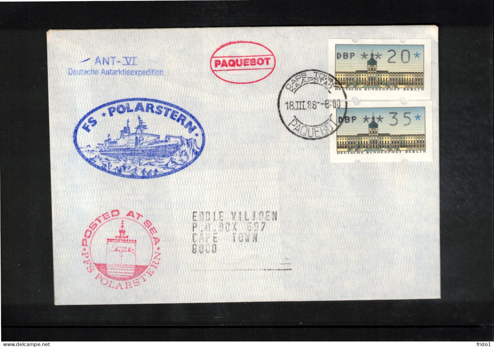 Germany 1988 Antarctica - German Antarctic Expedition ANT-VI - Ship POLARSTERN Interesting Cover - Expéditions Antarctiques