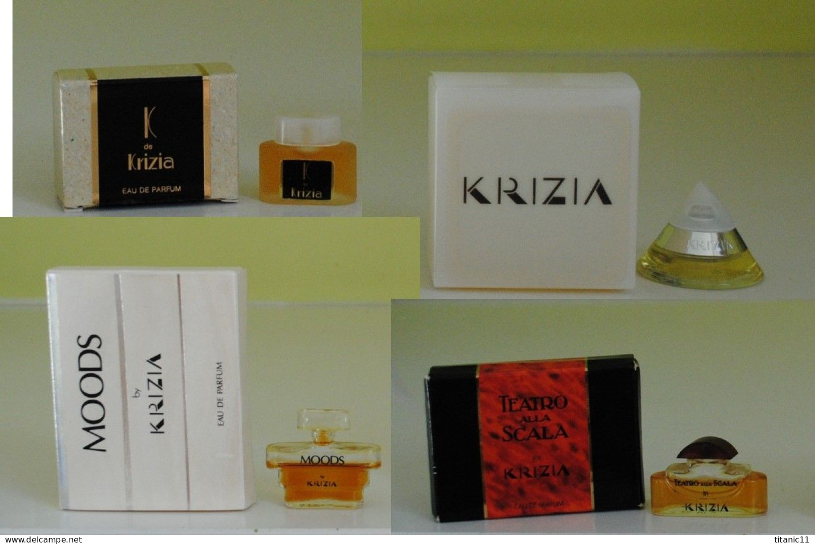 Port Gratuit - Lot De 4 Miniature De Krizia (Italie) - Mignon Di Profumo Donna (con Box)