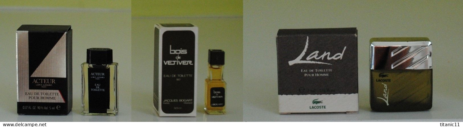 Port Gratuit - Lot De 3 Miniatures Françaises Pour Homme (France) - Mignon Di Profumo Uomo (con Box)