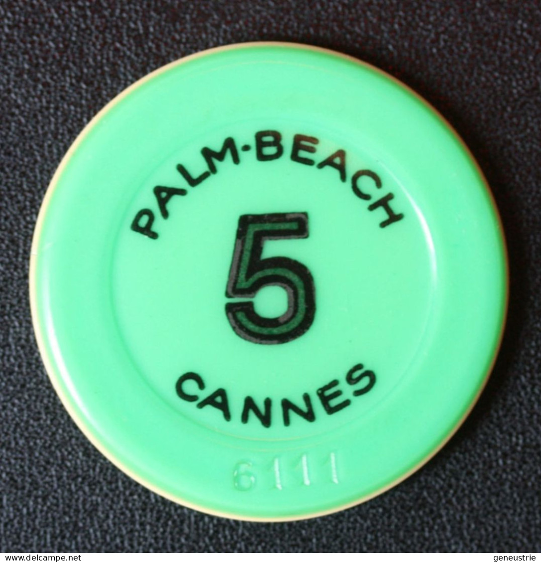 Jeton Casino "5 (Francs) Palm Beach Cannes - French Riviera Casino Chips Token - Casino