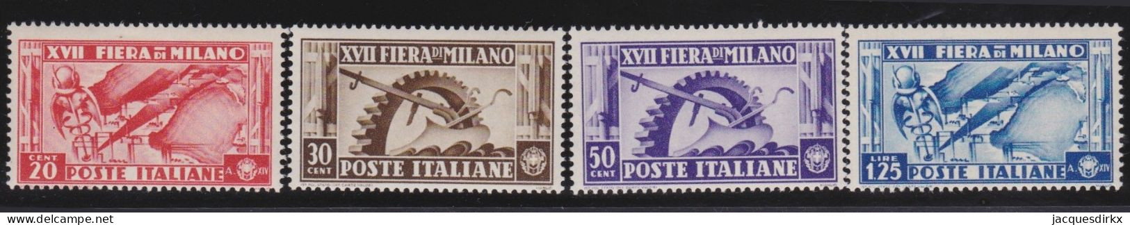 Italy   .  Y&T   .     374/377        .    *          .    Mint-hinged - Ungebraucht