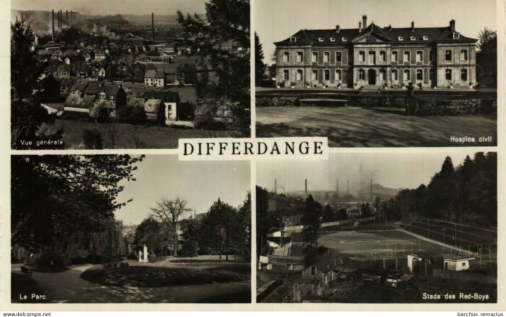 DIFFERDANGE - 1. Vue Générale  2. Hospice Civil  3. LE Parc  4. Le Stade Des Red Boys - Differdingen