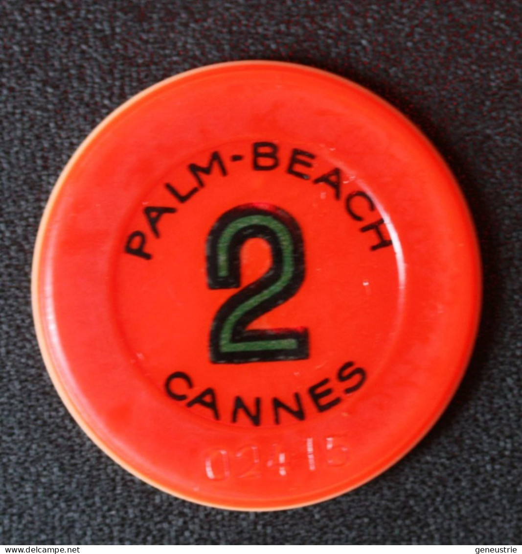 Jeton Casino "2 (Francs) Palm Beach Cannes - French Riviera Casino Chips Token - Casino