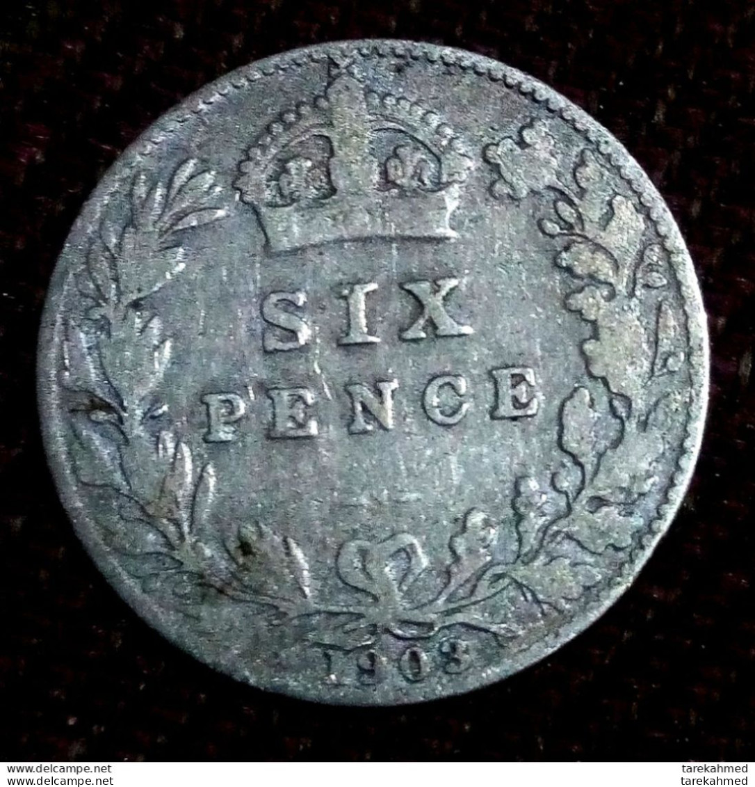 Great Britain, 6 Pence, 1903. Edward VII, Silver , KM# 799, Perfect, Gomaa - H. 6 Pence