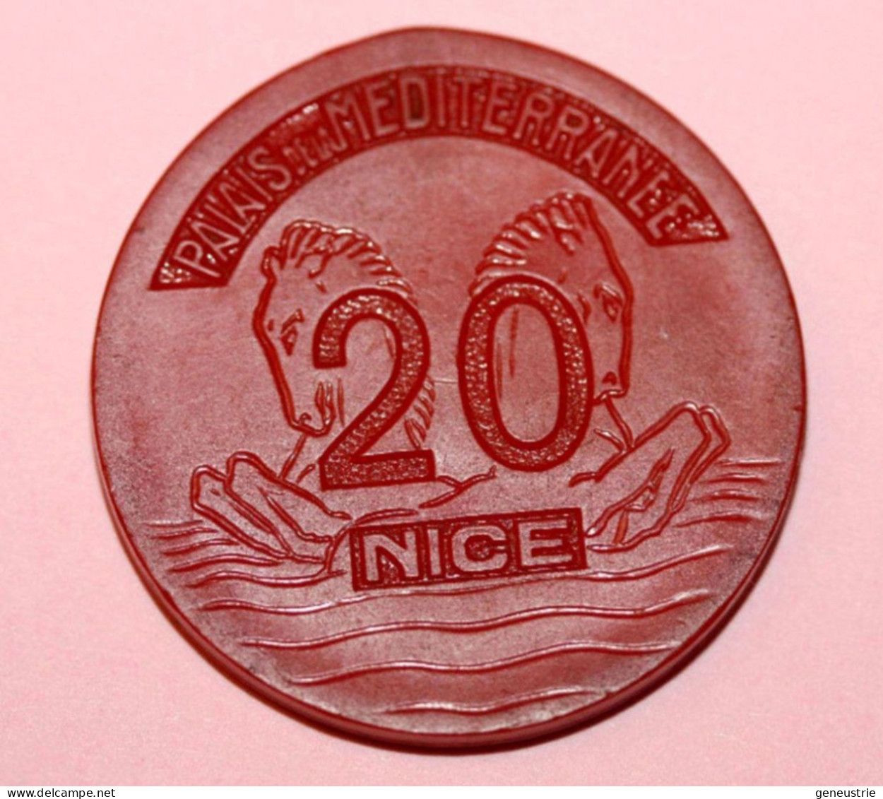 Jeton De Casino "20 Francs - Casino Palais De La Méditerranée - Nice" French Casino Token - Casino