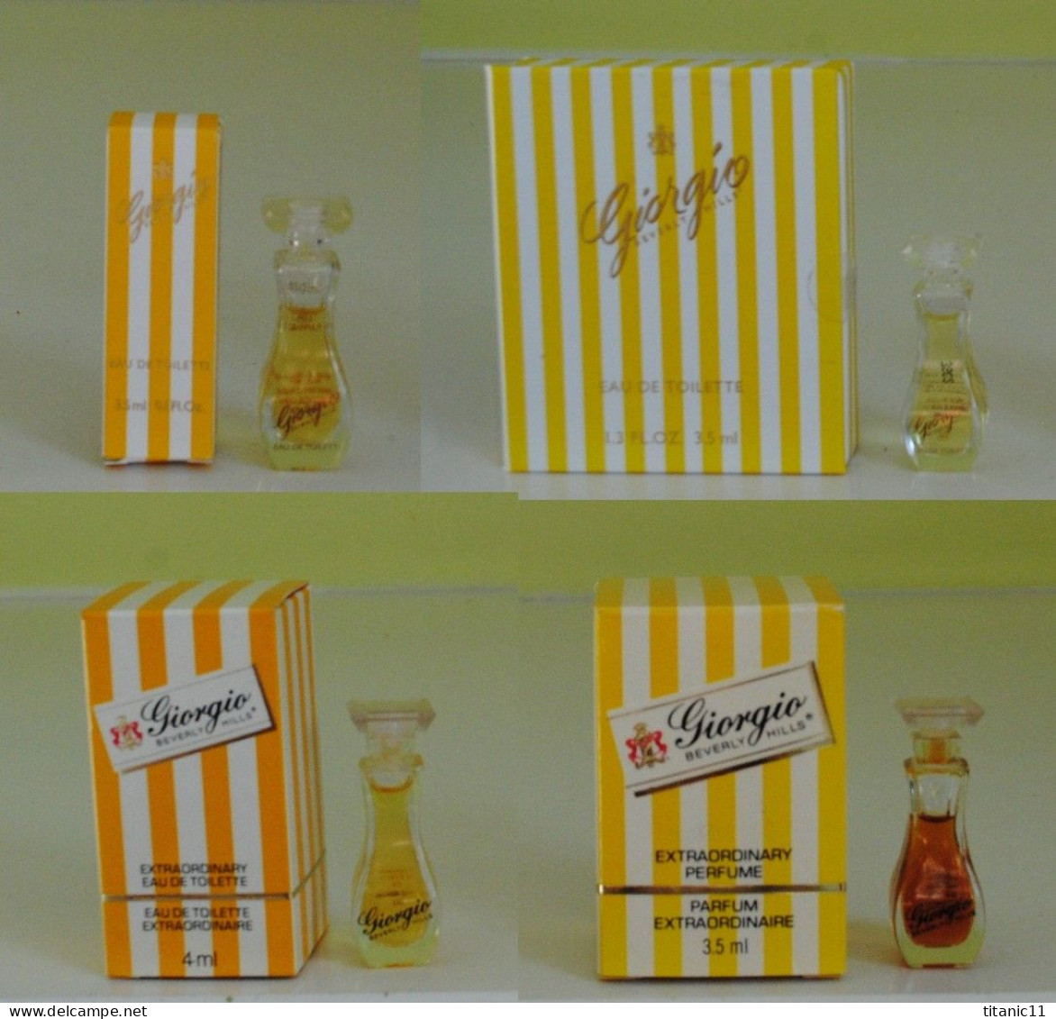 Port Gratuit - Lot De 4 Miniatures Giorgio De Giorgio Beverly Hills (USA) - Miniaturen Damendüfte (mit Verpackung)