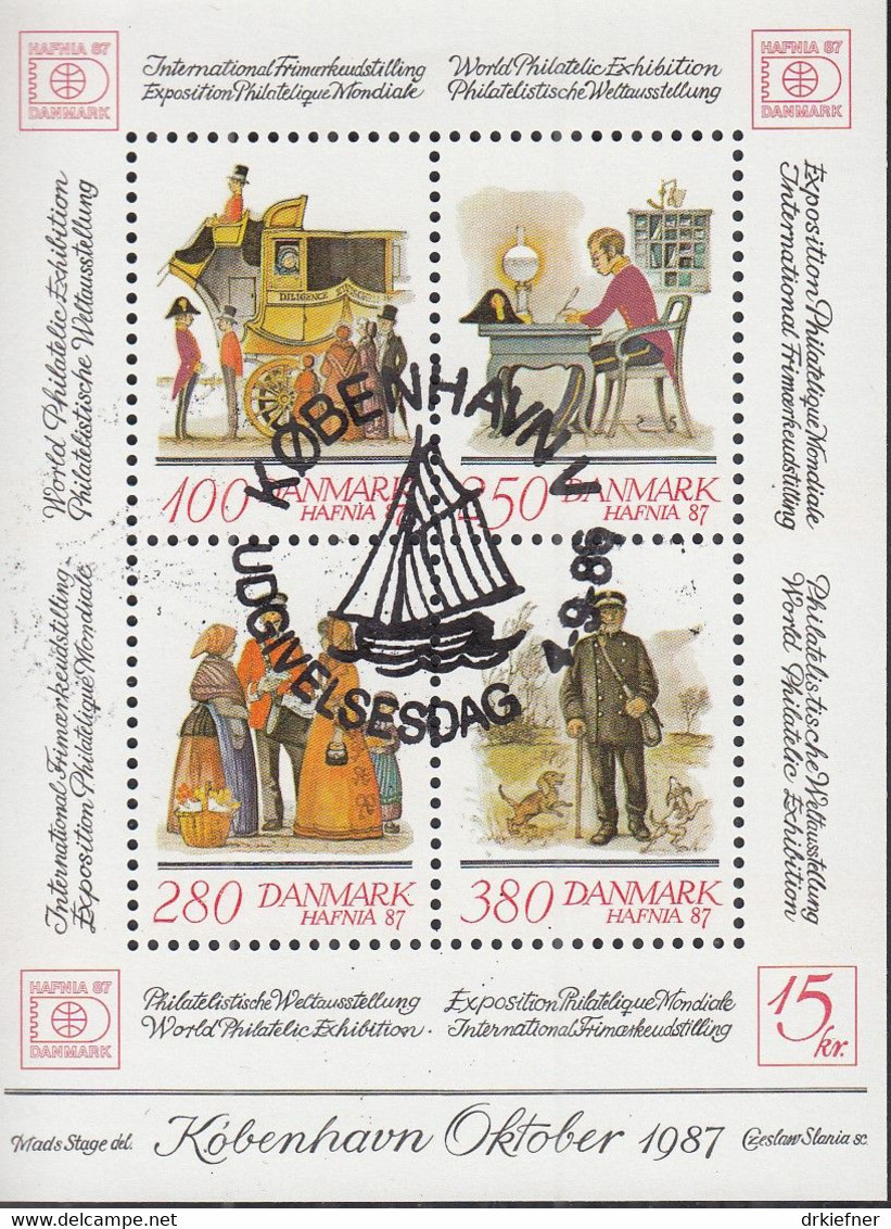 DÄNEMARK Block 6, Gestempelt, Internationale Briefmarkenausstellung HAFNIA &rsquo;87, Kopenhagen, 1986 - Blocks & Kleinbögen