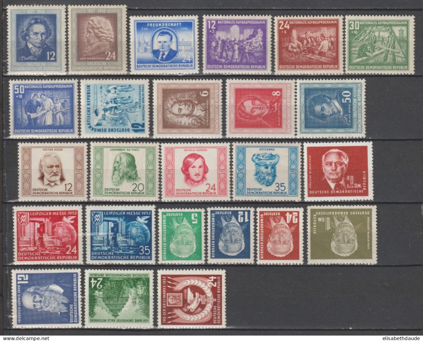 DDR - 1952 - ANNEE COMPLETE SAUF YT50/51 - YT N° 52/75 ** MNH (69/72 * MLH) - COTE = 141 EUR - Ongebruikt