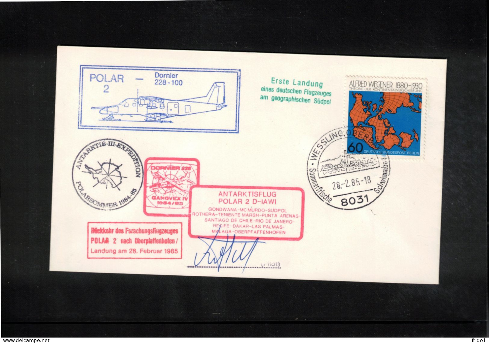 Germany 1985 Antarctica -  Antarktis III Summer Expedition - First Flight POLAR 2 With German Airplane DORNIER 228-100 - Expéditions Antarctiques