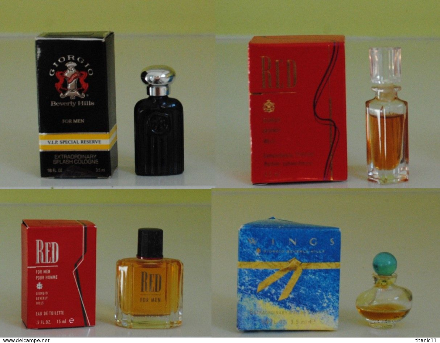 Port Gratuit - Lot De 4 Miniatures De Giorgio Beverly Hills (USA) - Mignon Di Profumo Uomo (con Box)