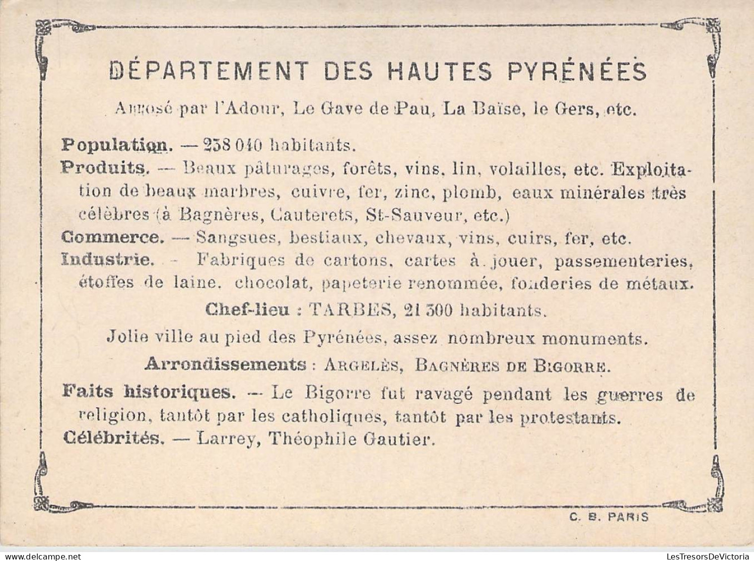 Chromos - Régions De France - Lot De 2 Chromos - Département De L'orme Et Des Hautes Pyrénées - Altri & Non Classificati