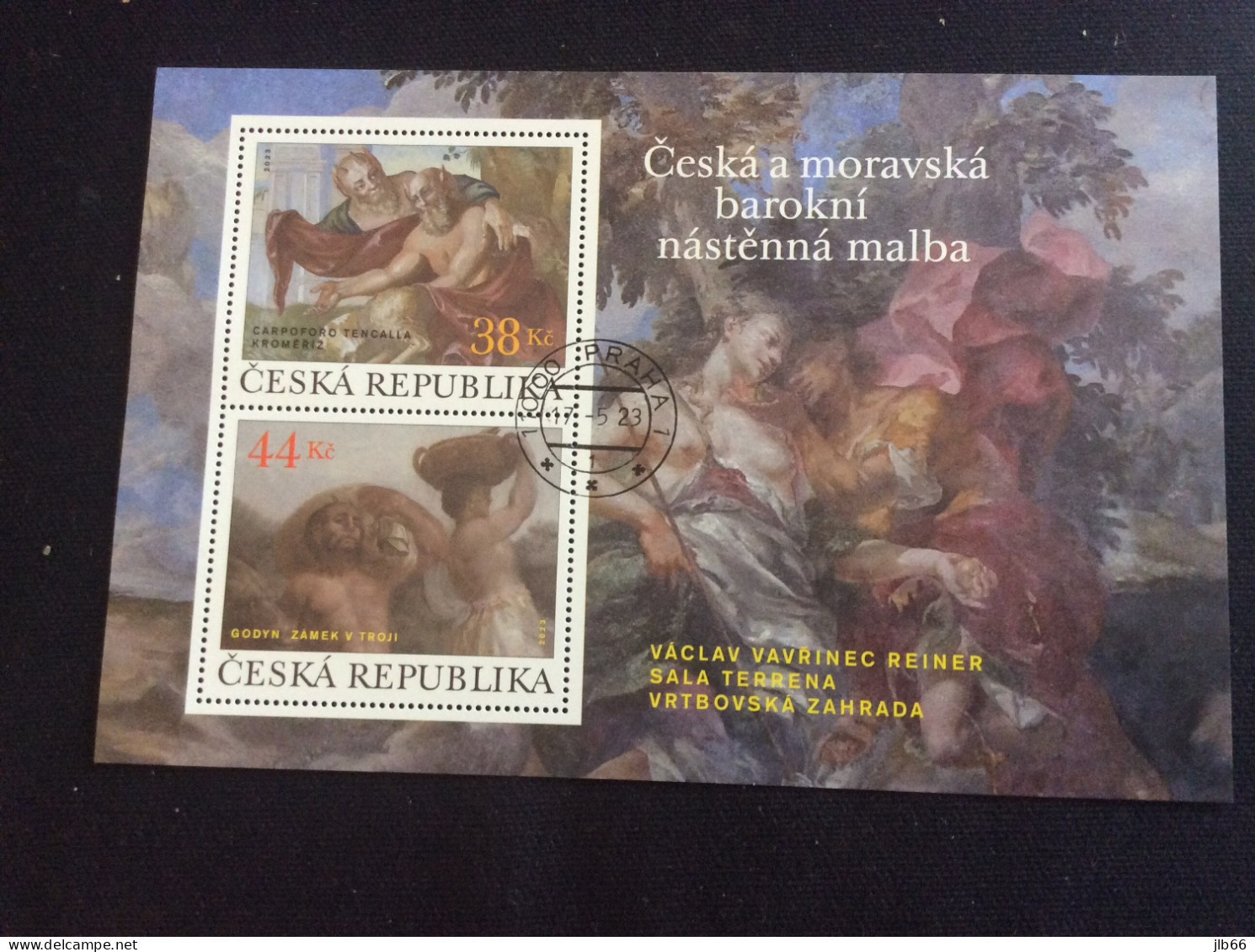 Yvert BF 98 Pofis A 1204/5 Oblitéré  CZ 2023 Bloc Peinture Murale Baroque Sala Terrena - Gebraucht