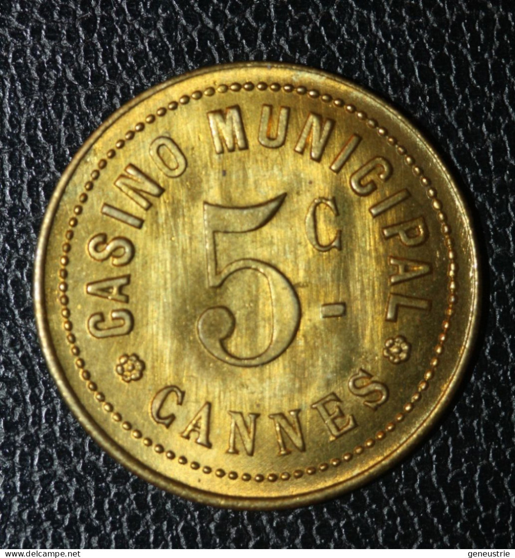 Jeton De Nécessité "5c Casino Municipal De Cannes" Token Casino - Casino