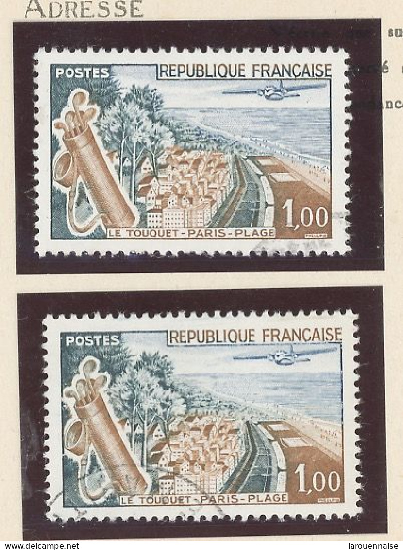 VARIÉTÉ- N°1355 - Obl -LE TOUQUET - "REPUBLIQUE FRANÇAISE" EN BLEU ( Cérès 1355 X) - Gebraucht