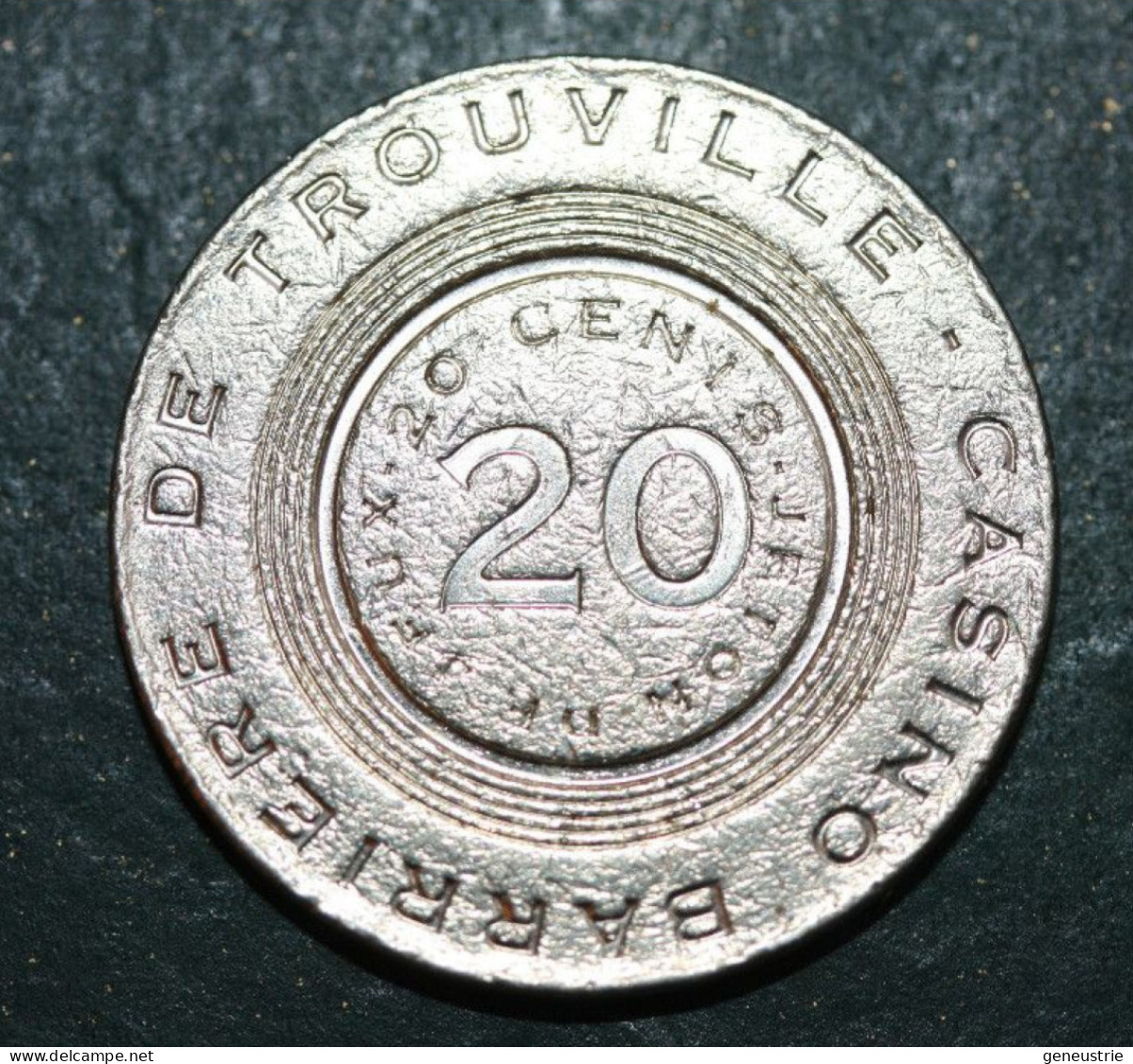 Jeton De 20 Euro Cents Du Casino Barrière De Trouville - Calvados - Normandie - French Chips Casino Token - Casino